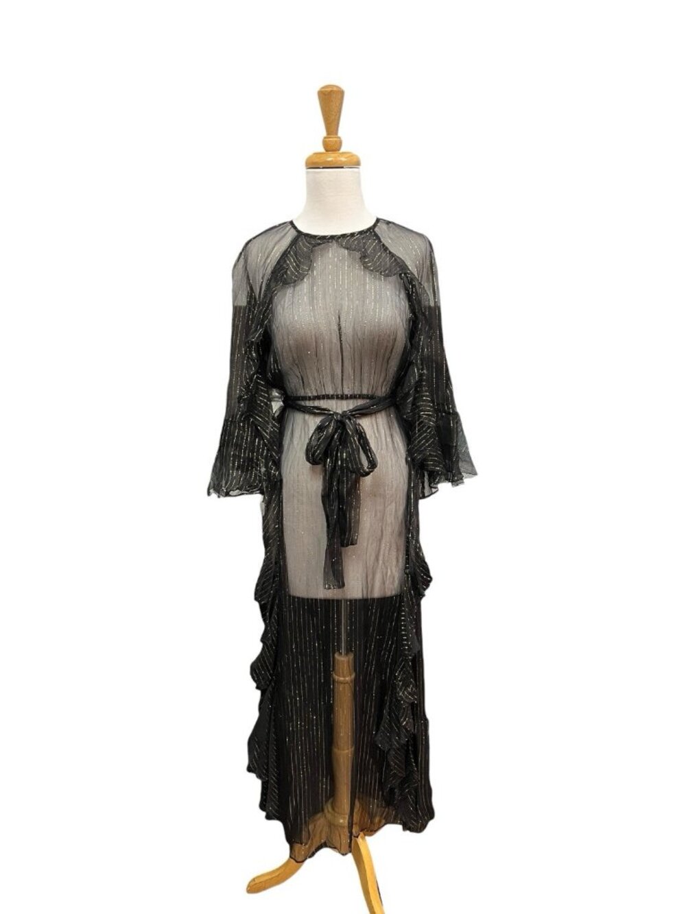 Alice McCall Moon Dance Black Maxi Dress Size 2 Black Metallic